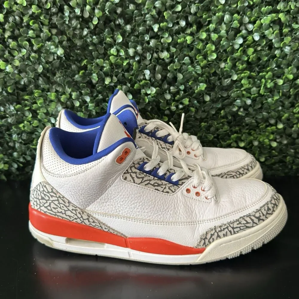 Air Jordan 3 Retro Knicks Rivals White Royal Orange Men’s 11.5 136064-14 No Box